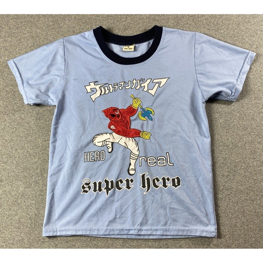 Fashion Mai Anh Super Hero Embroidered Logo Boys T-shirt Sz 9